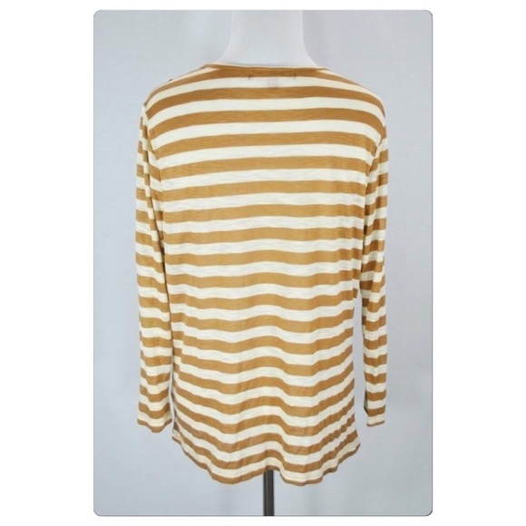 Ellen Tracy draped neck asymmetrical striped top size L - Picture 3 of 4
